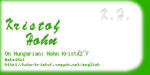 kristof hohn business card